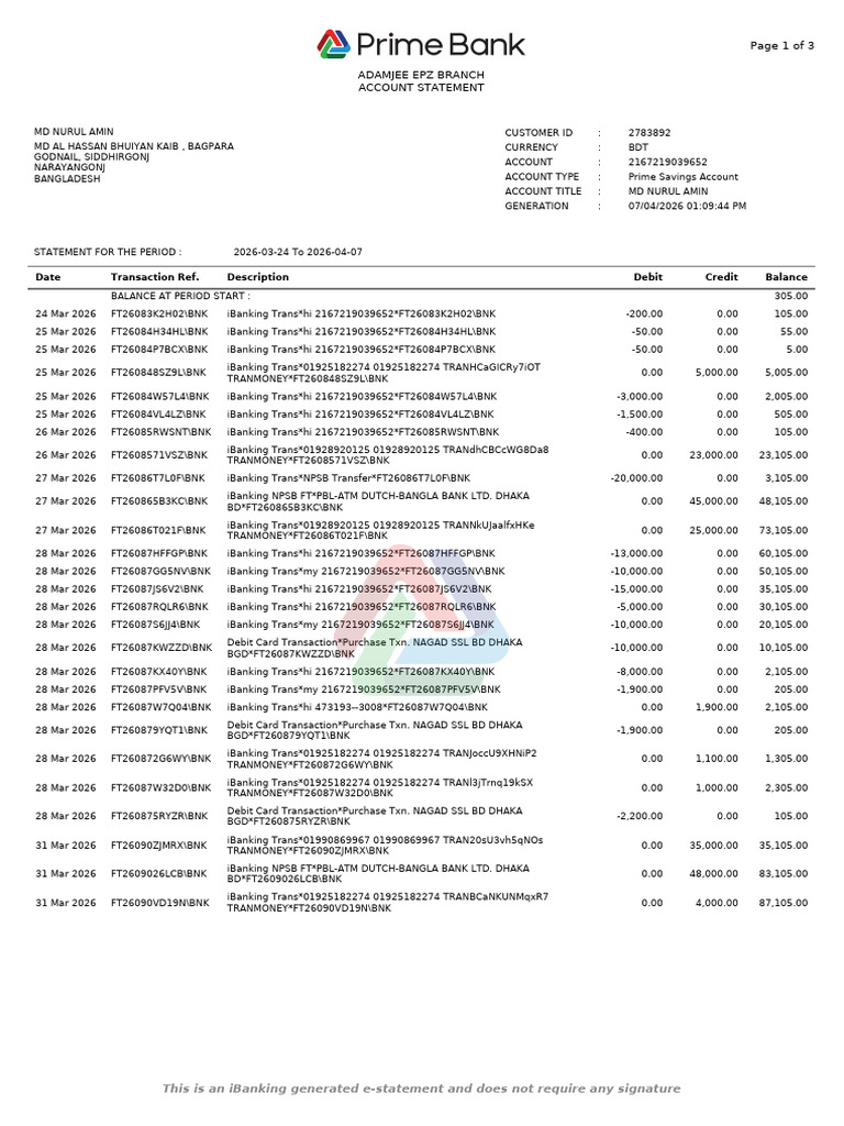 eStatement-2167219039652-202604071309 | PDF | Banks | Debits And Credits