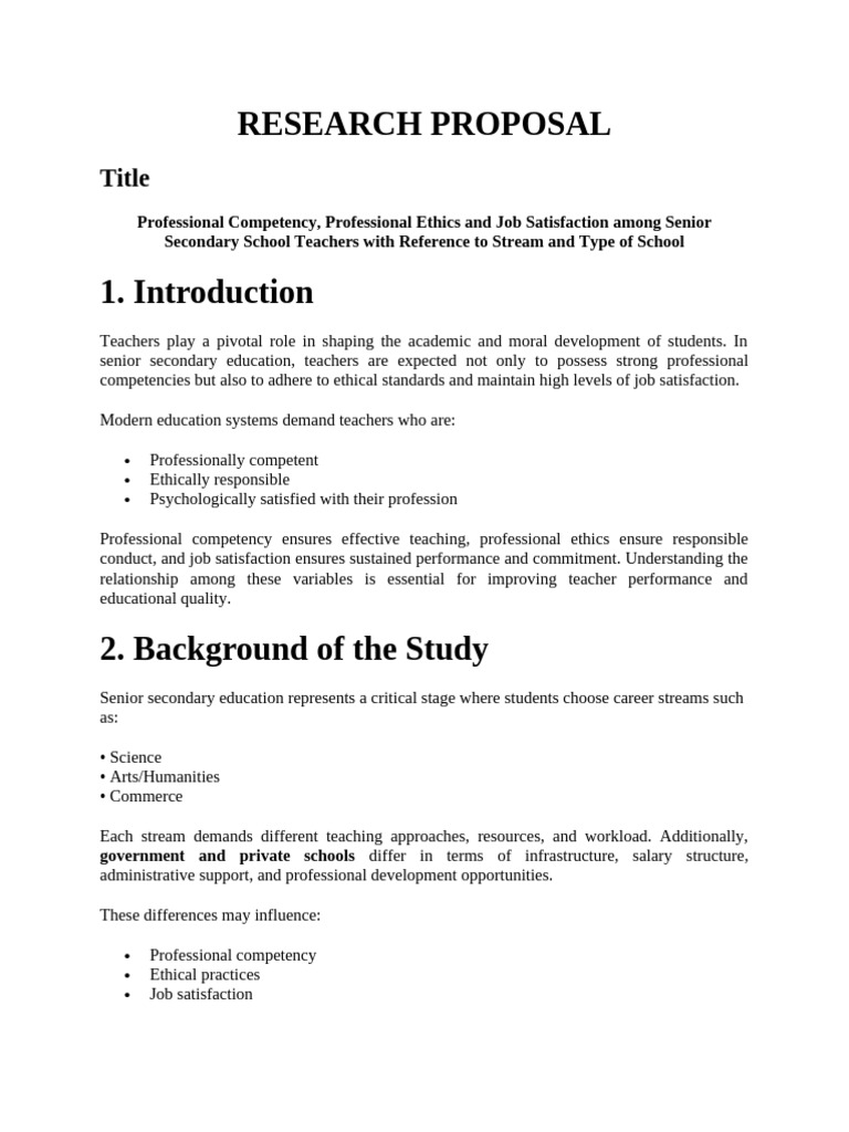 Research Proposal 2 | PDF | Teachers | Statistics