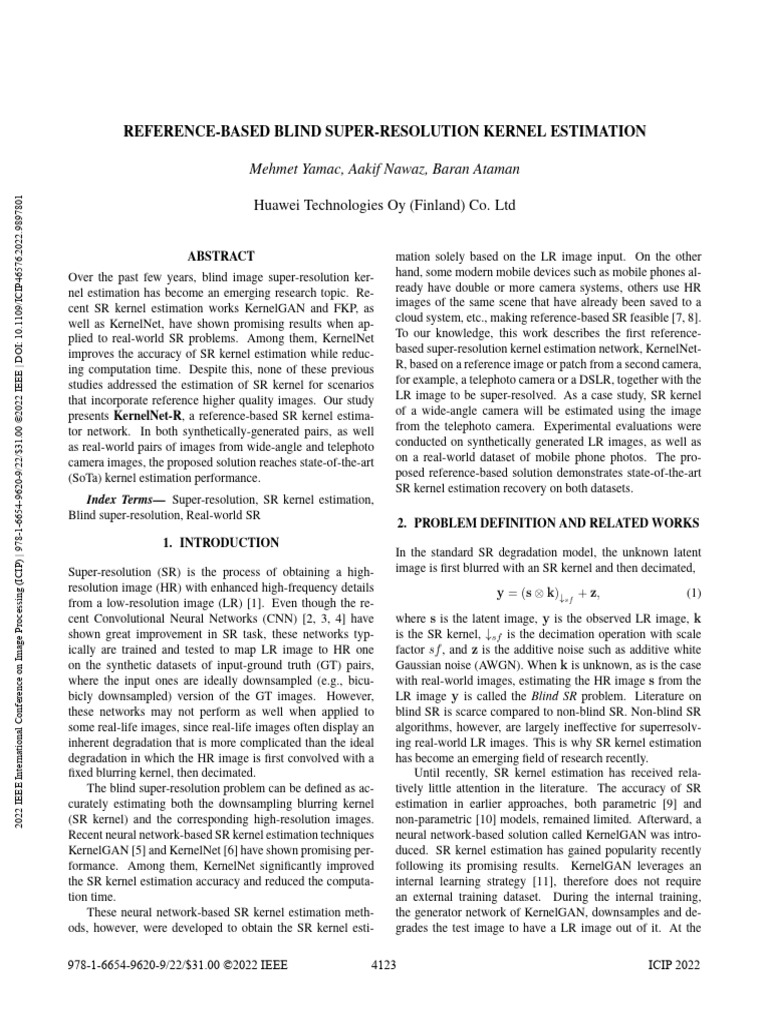 Reference-Based Blind Super-Resolution Kernel Estimation | PDF ...