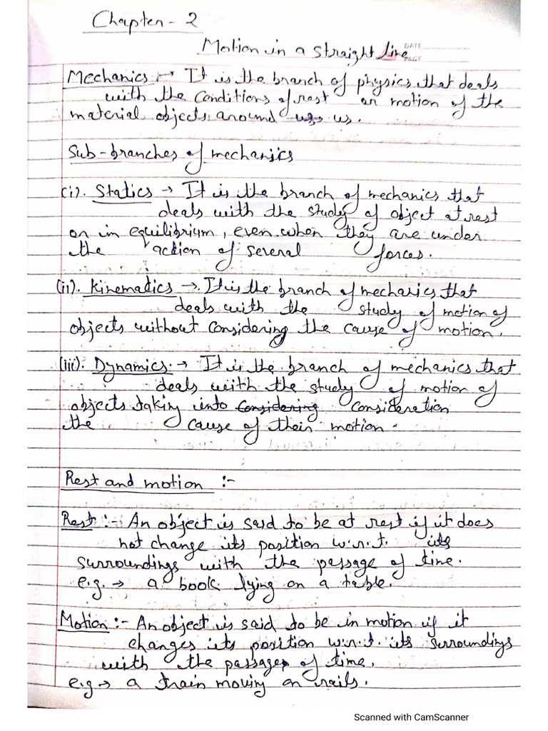 CLASS 11 Physics Chapter 2 (Part1) | PDF
