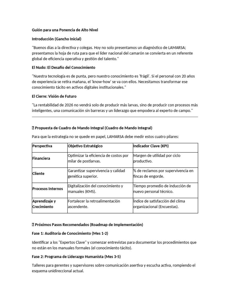 Guión Para Una Ponencia de Alto Nivel | PDF