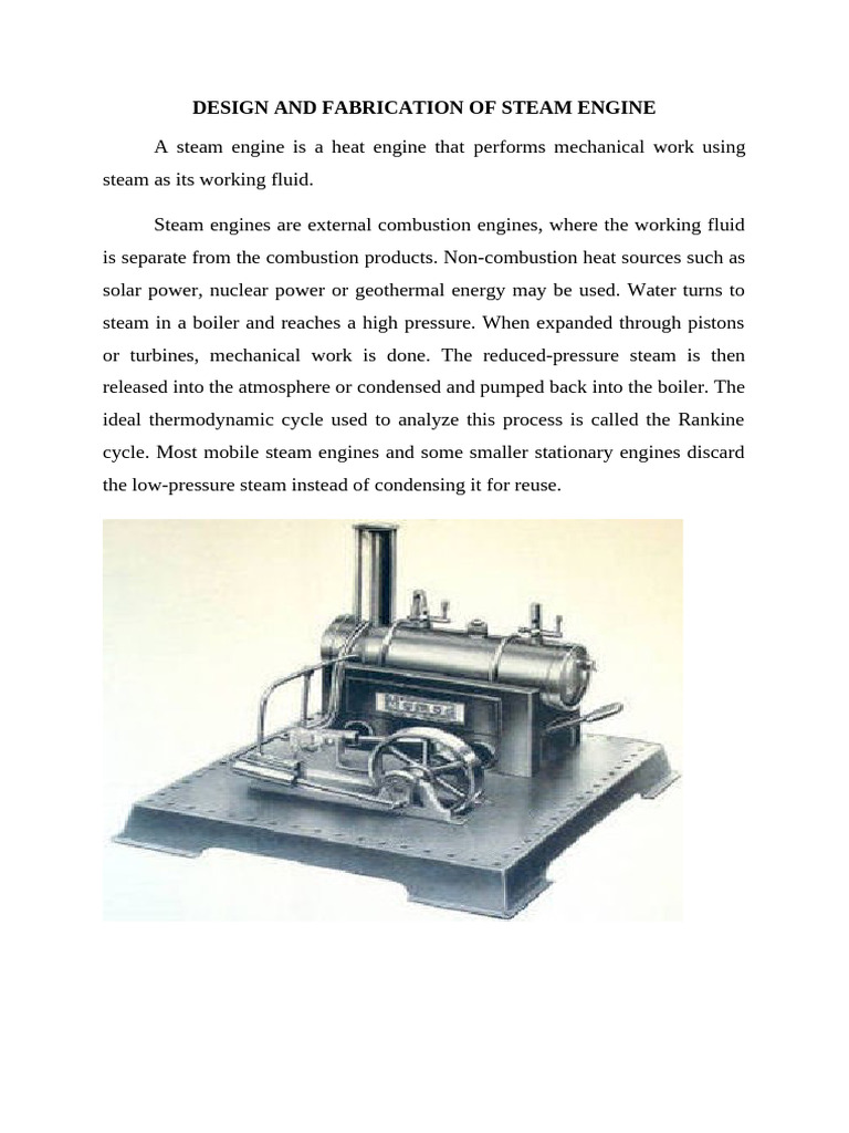 Steam Engine- Abstract | PDF