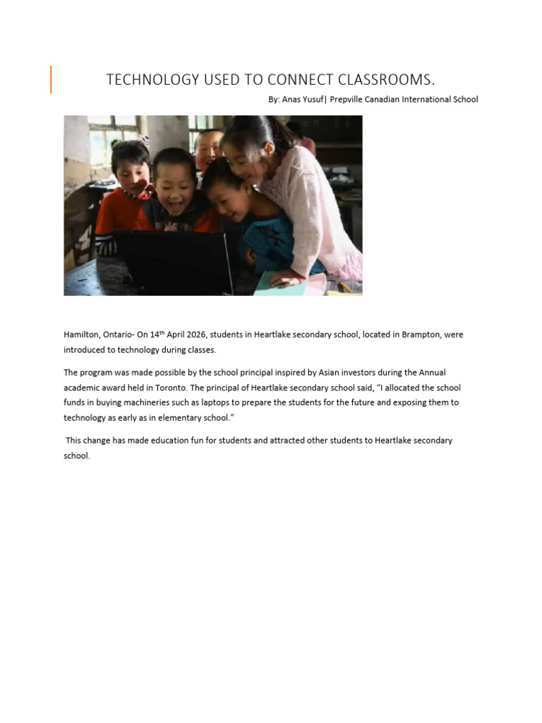 Technology Used to Connect Classrooms News Report | PDF