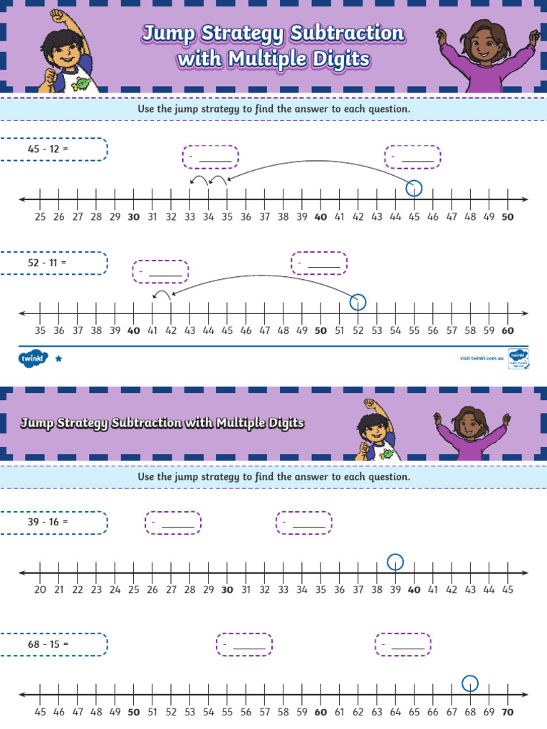 Au n 1763514401 Jump Strategy Subtraction With Multiple Digits Ver 1 | PDF