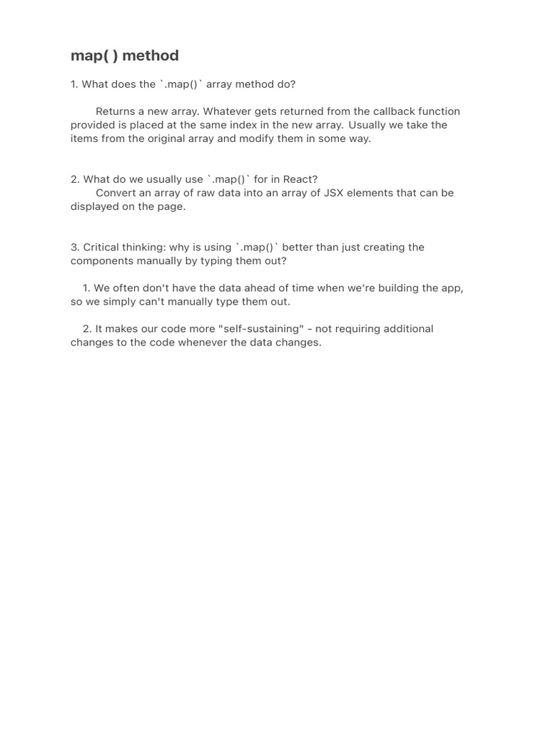 Map( ) Method | PDF