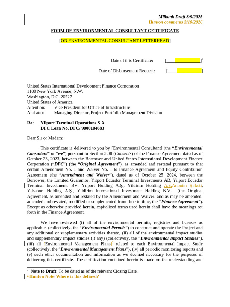 Environmental Certificate Format | PDF | Legal Documents | Government