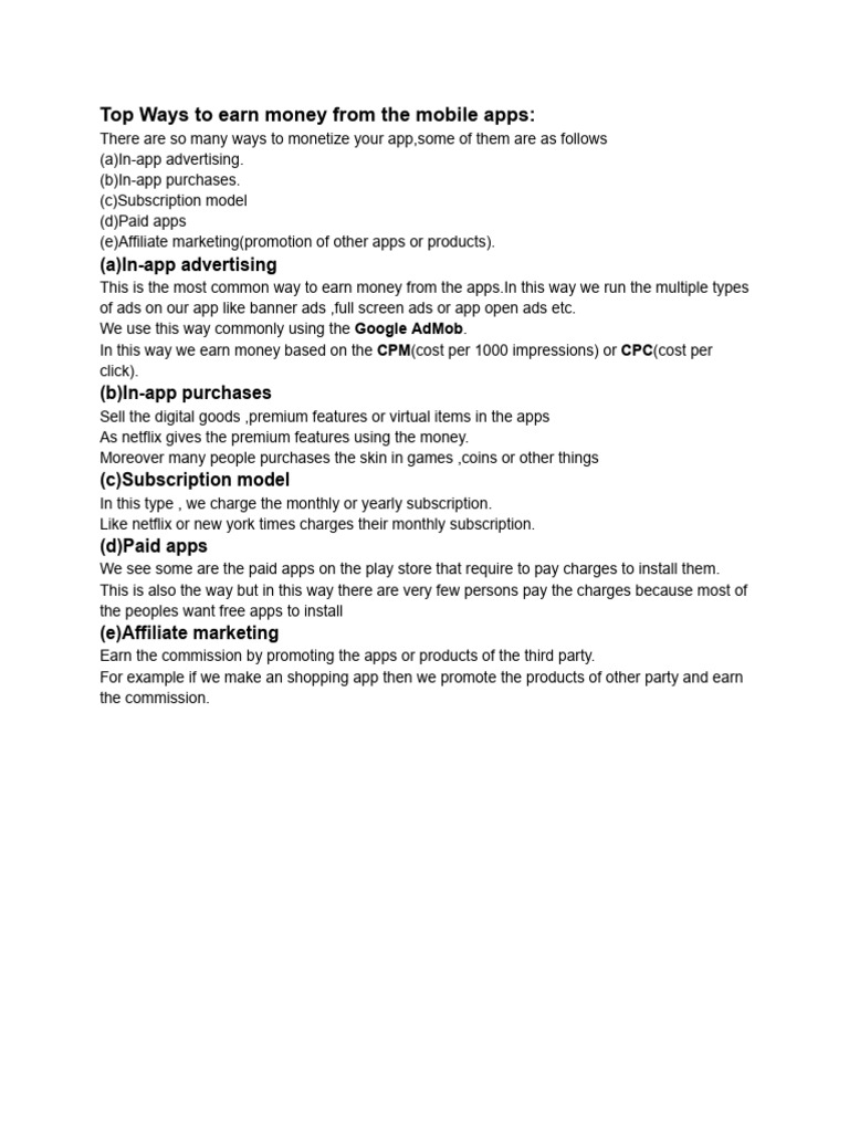Earning From App | PDF