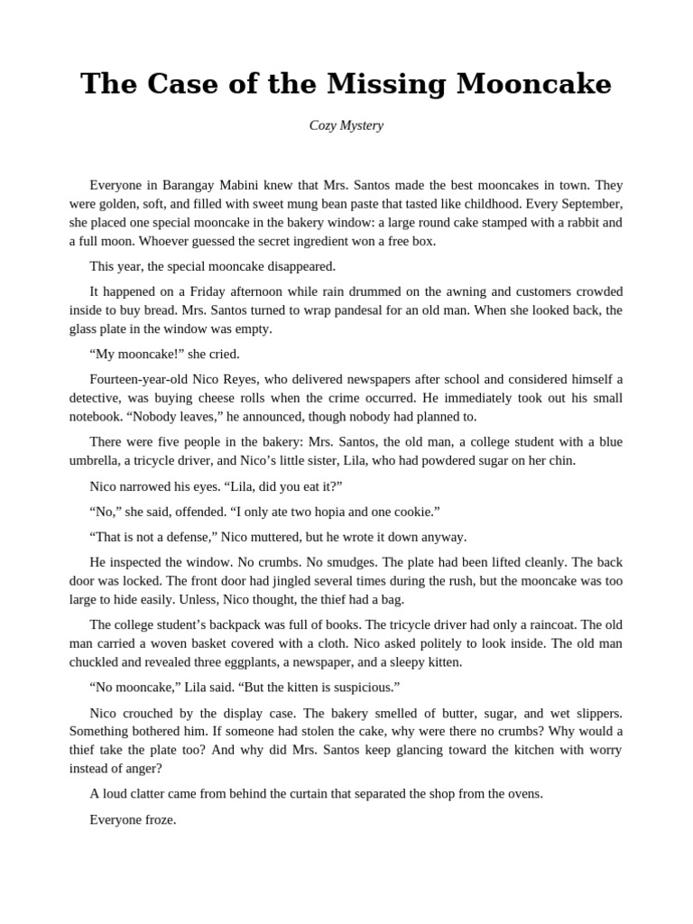 02 the Case of the Missing Mooncake | PDF | Foods