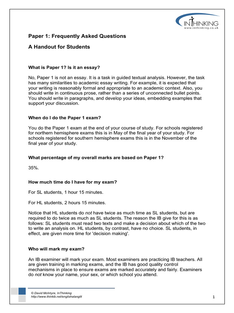 Intro to P1_handout for Students | PDF | Argument | Essays