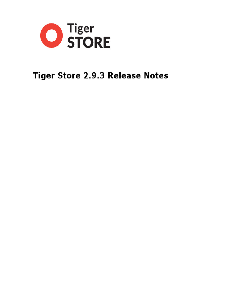 Tiger Store 2.9.3 Release Notes | PDF | Mac Os | Microsoft Windows