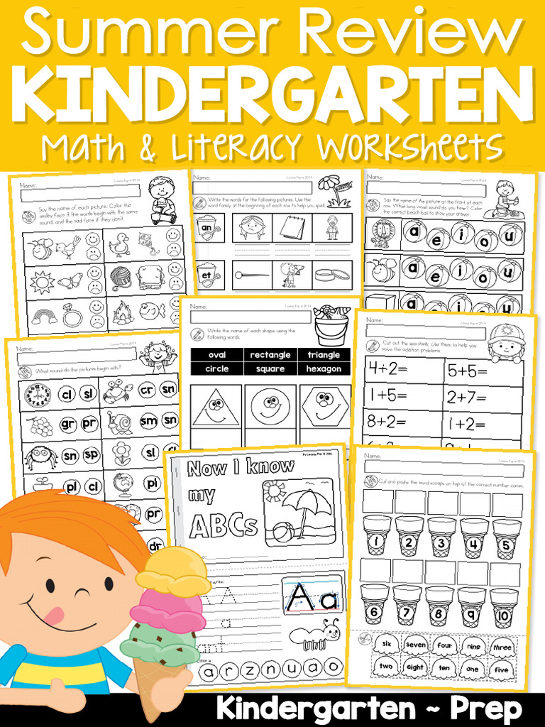 Kindergarten Worksheets Summer SAMPLE | PDF