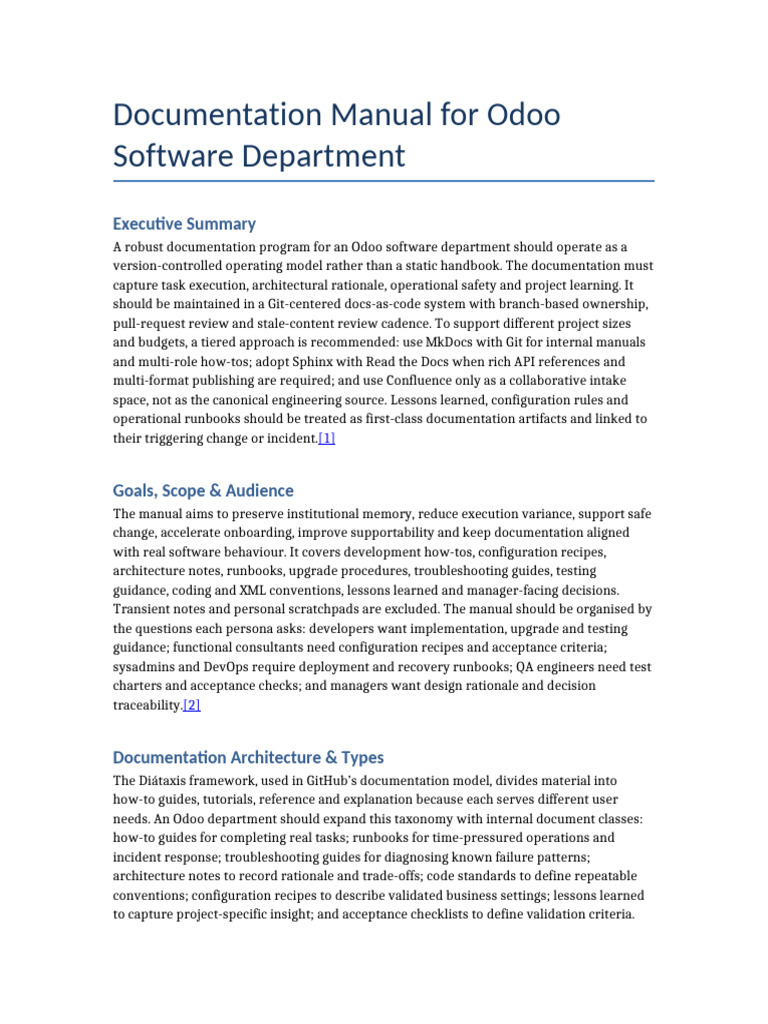 Odoo Doc Operating Manual | PDF | Xml | Metadata
