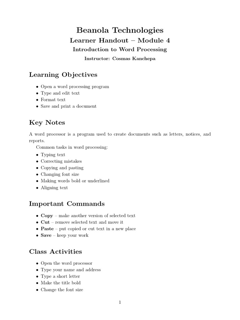 Handout 4 | PDF