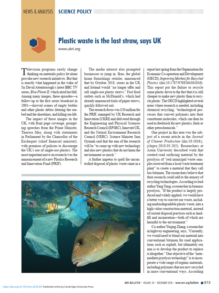 Plastic Waste is the Last Straw Says Uk | PDF | Plastic | Recycling