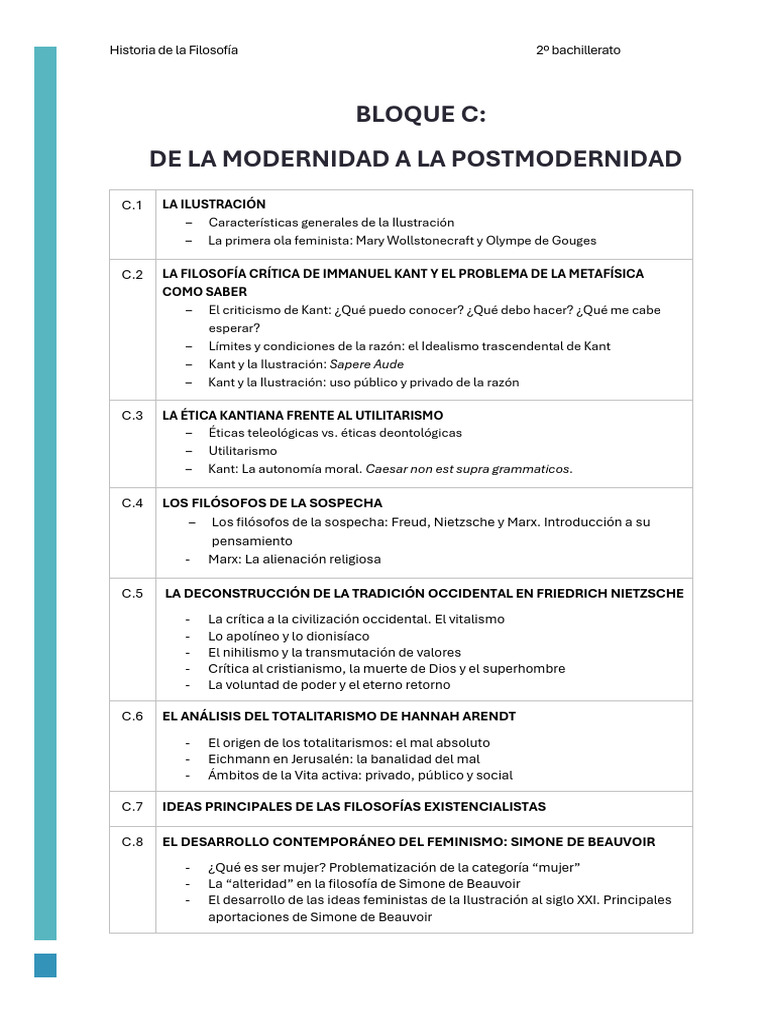 C2. de La Modernidad A La Postmodernidad | PDF | Immanuel Kant ...