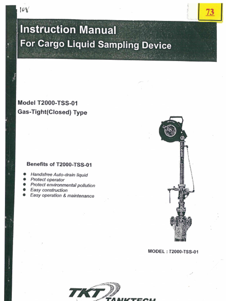 Cargo Liquid Sampling Device (Instruction Manual | PDF