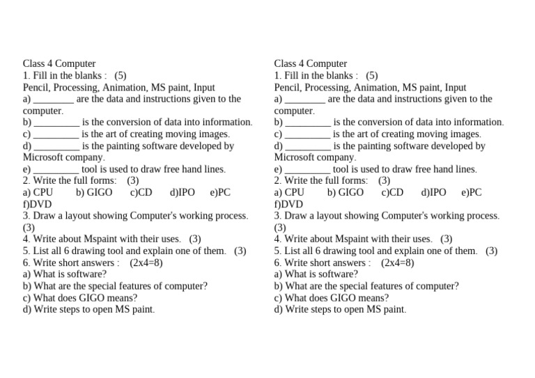Class 4 Computer | PDF