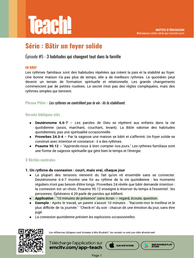 3 Habitudes Qui Changent Tout Dans La Famille | PDF
