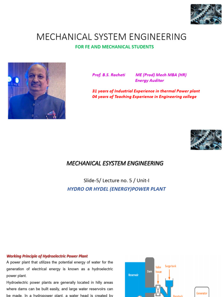 Mechanical+System+Engineering+Slide 5+Hydro(+Energy)+Power+Plant | PDF ...