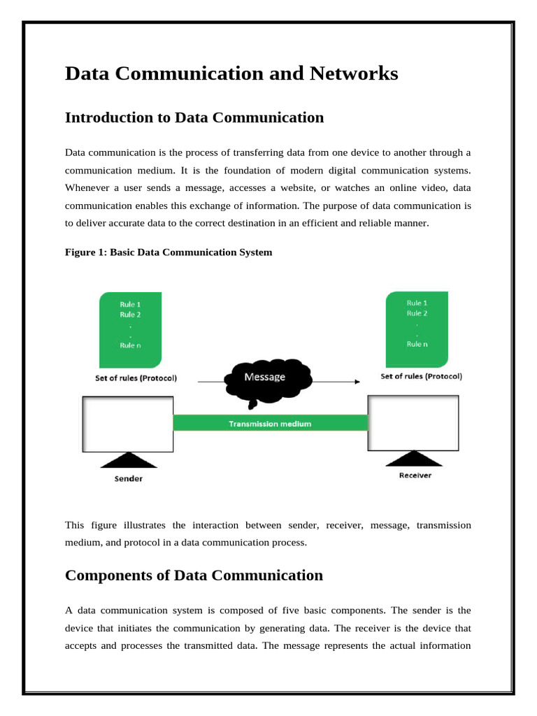 Data Communication and Networks | PDF | Computer Network | Transmission ...