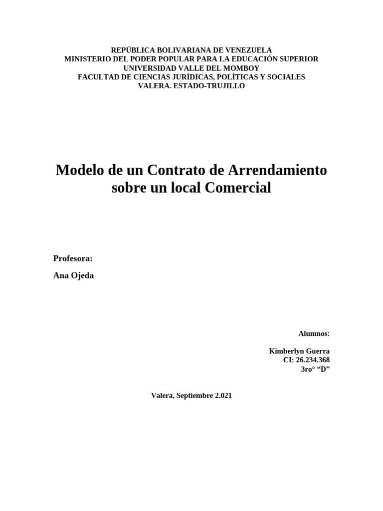 Modelo de Contrato Local | PDF