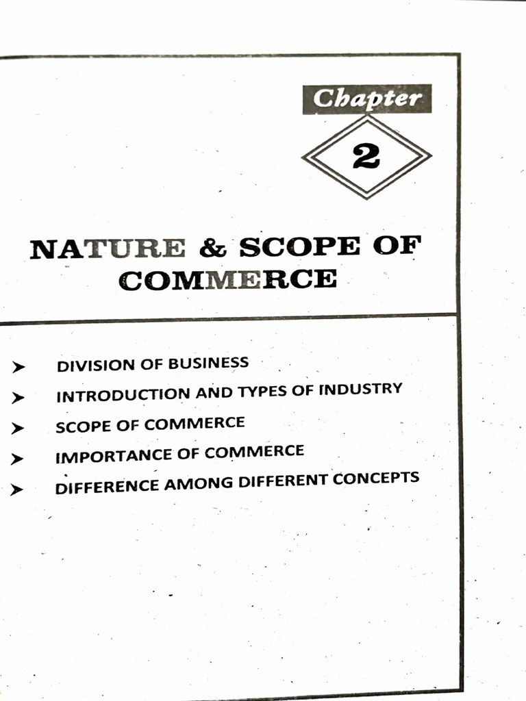 Chapter # 2 Nature and Scope of Business | PDF | Commerce | Goods