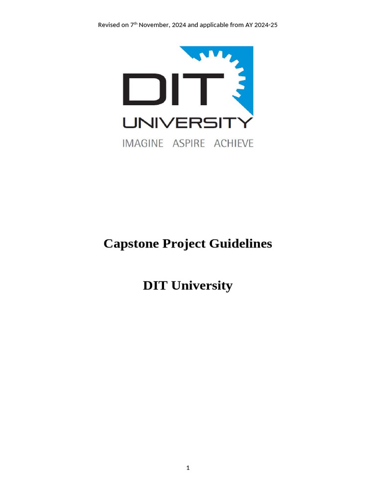 Capstone Project DIT University Modified 2025-Booklet (1) | PDF ...