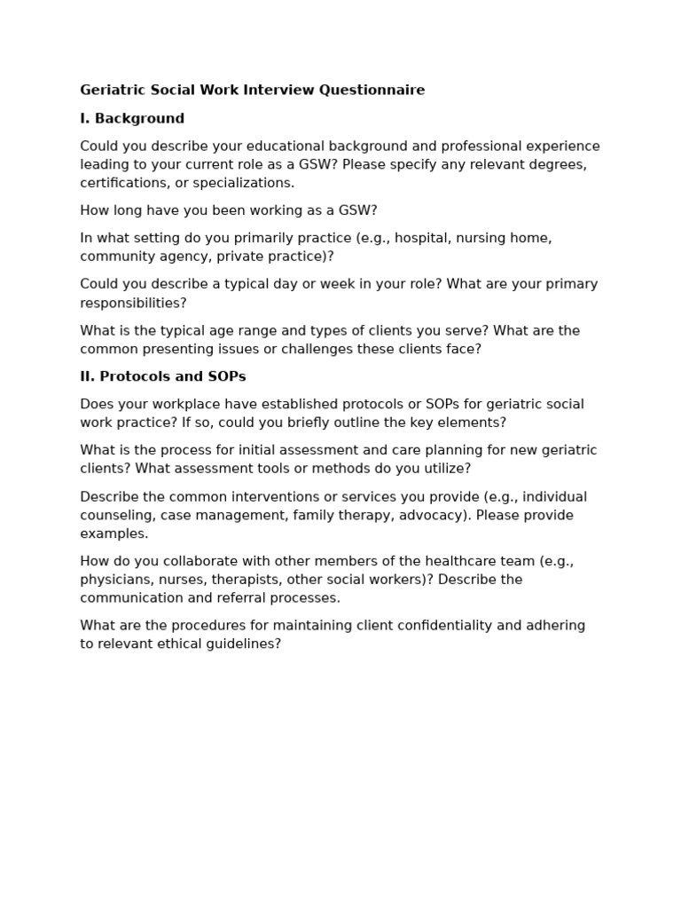 Geriatric Questionnaire | PDF