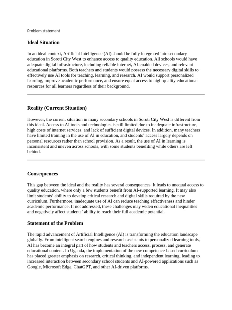 Problem Statement RESEARCH | PDF | Artificial Intelligence ...