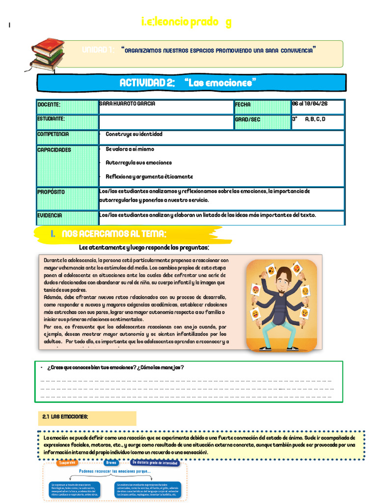 Practica Emociones 2 | PDF | Las emociones | Aprendizaje