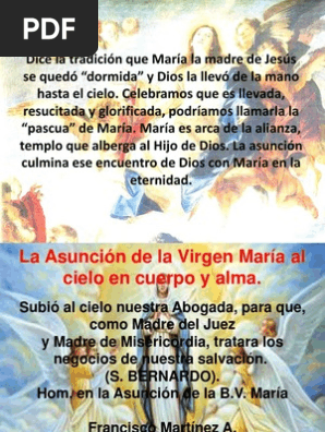 La Asuncion De La Virgen Maria Al Cielo En Cuerpo Y Alma Maria Madre De Jesus Gracia Divina