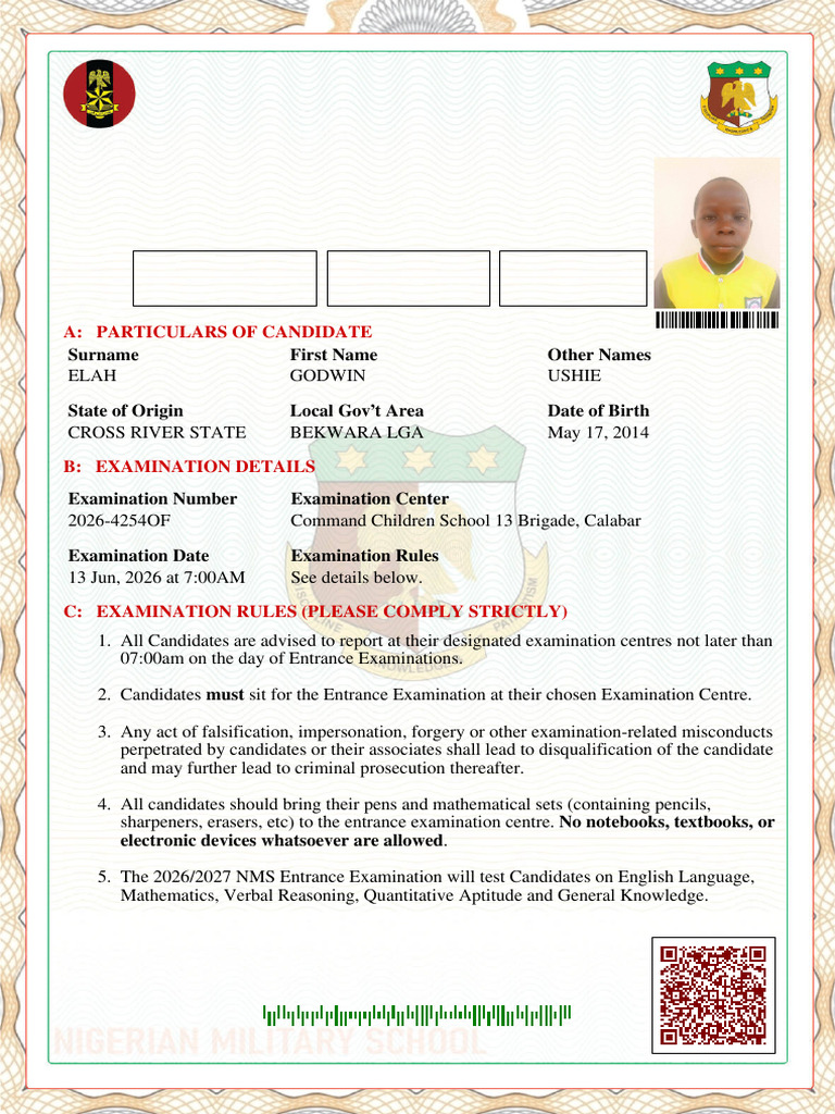 NMS_Exam_Photo_Card_For_ELAH_GODWIN__NMS-F56044 | PDF
