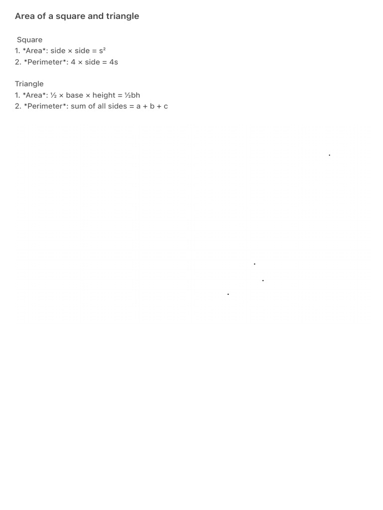 Area of a Square and Triangle | PDF