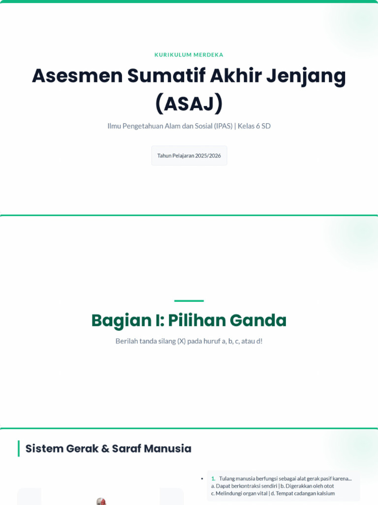 Soal ASAJ IPAS Kelas 6 Tahun 2026 | PDF