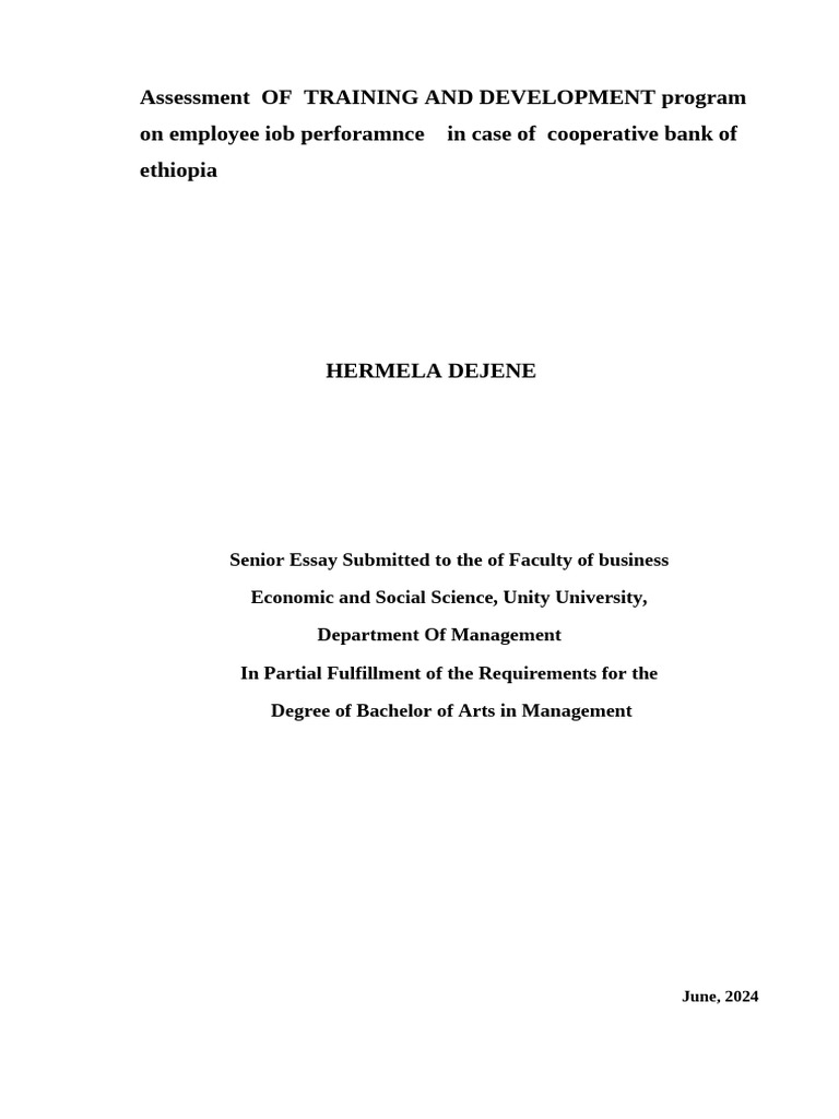 Hermela Dejene Final Draft | PDF | Learning | Sampling (Statistics)