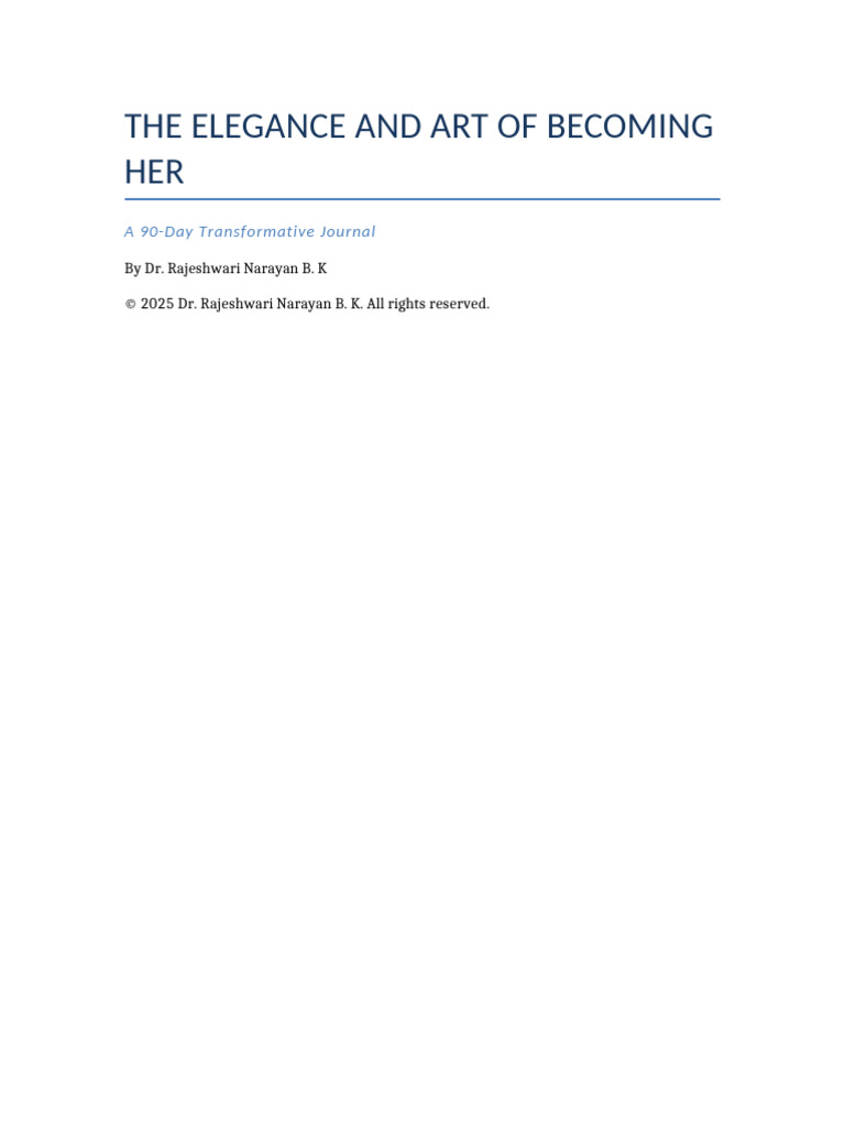 The Elegance and Art of Becoming Her Journal | PDF
