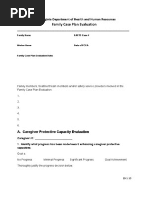 West Virginia CPS - Family Case Plan Evaluation