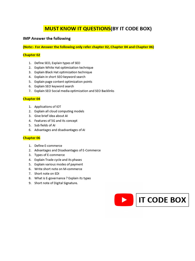 IMP Answer the Following IT | PDF