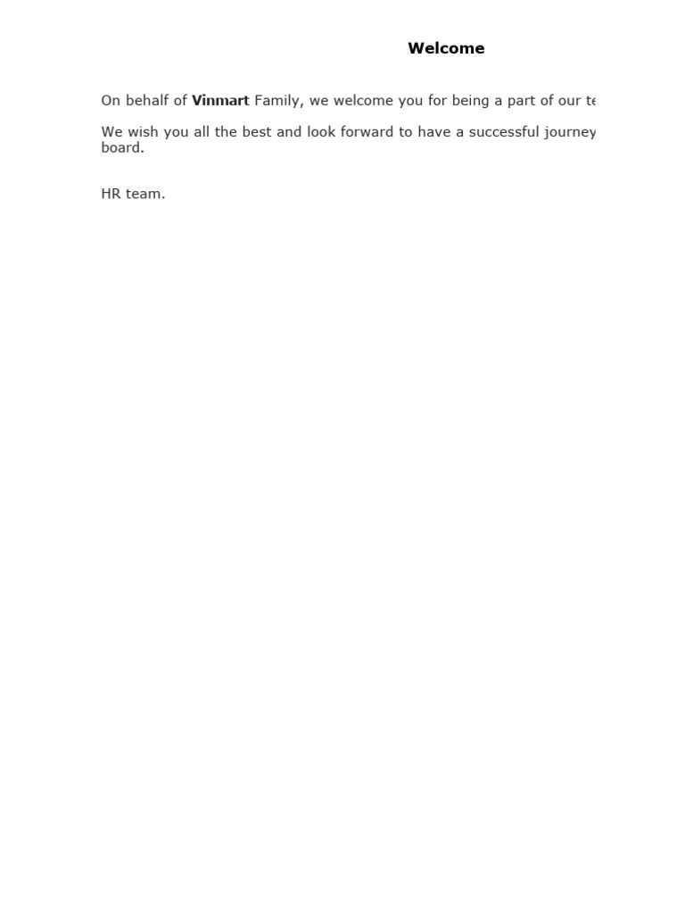 3005924 Welcome Letter | PDF