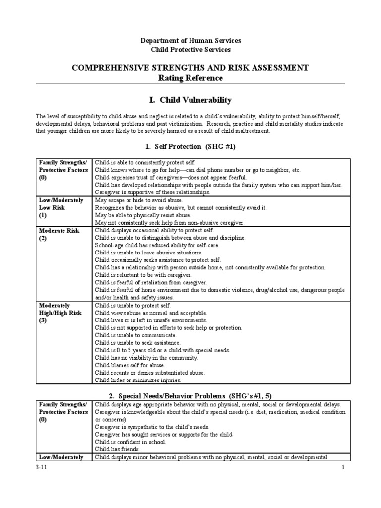 Child Protective Services Risk Assessment | PDF | Child Neglect | Child ...