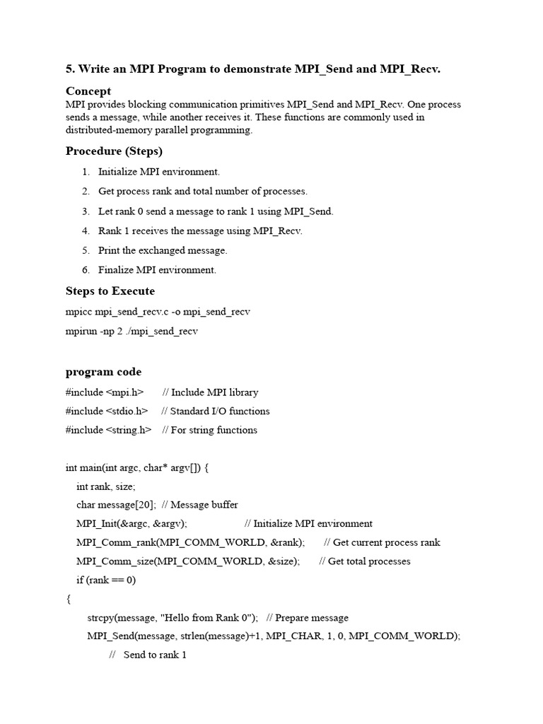 Program 5_9 (2) | PDF | Message Passing Interface | Computer Engineering