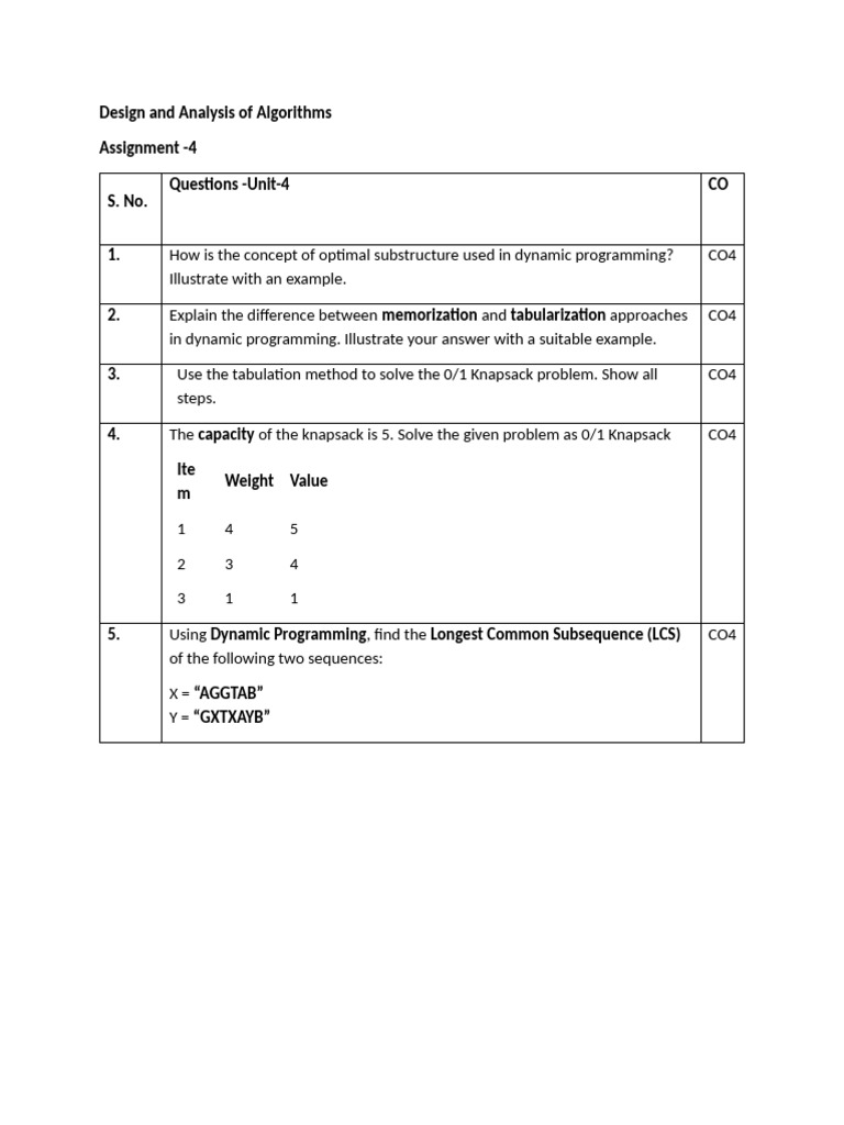 DAA Assignment -4 | PDF