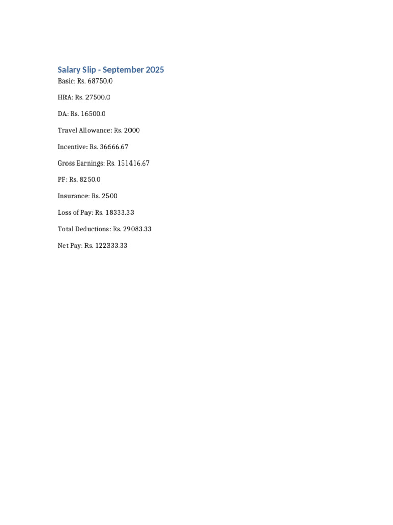 Salary Slip September 2025 (1) | PDF