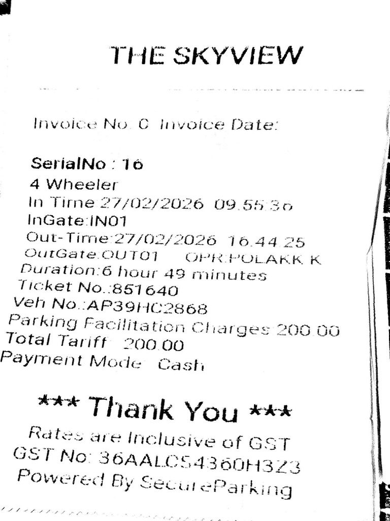 Parking Invoice - The Sky-pages-2 | PDF