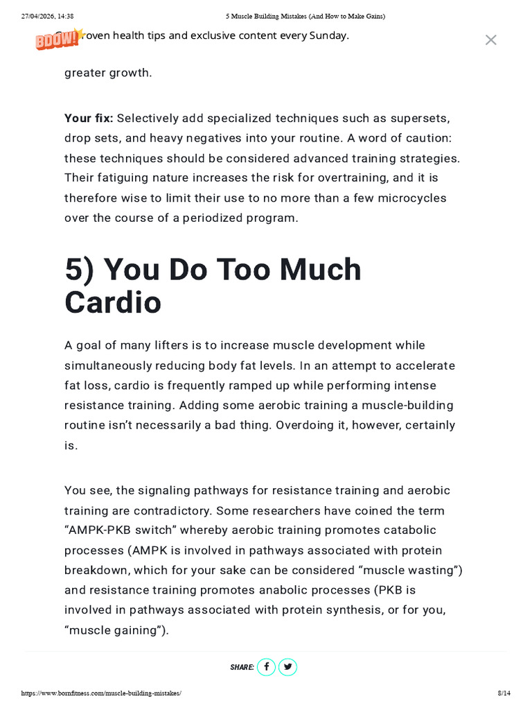 5 Muscle Building Mistakes (And How to Make Gains) - parte 3 | PDF ...