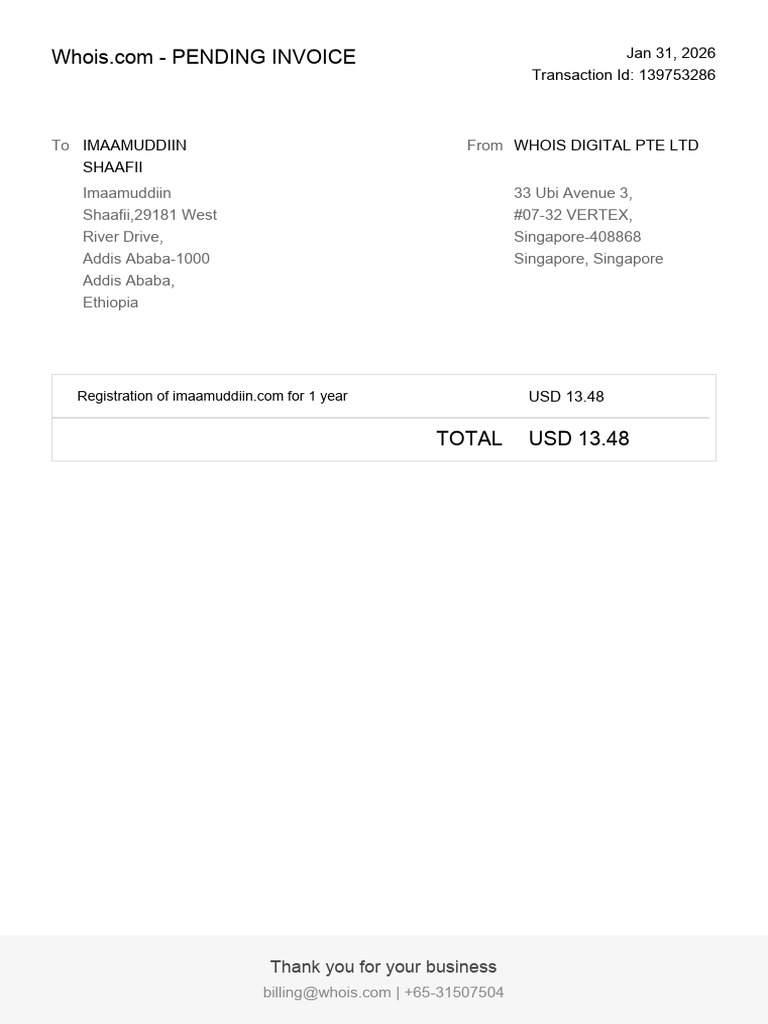 Pending Invoice 139753286 | PDF