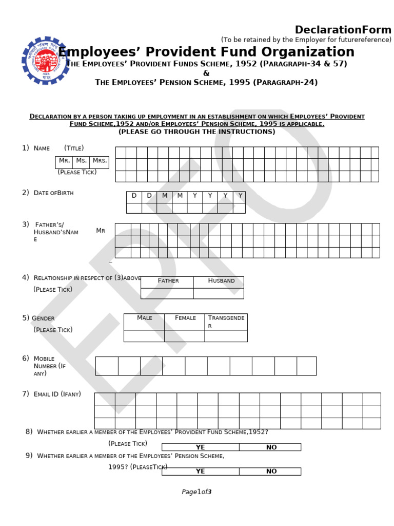 Form 11 -Declaration Form | PDF | Access Control | Government And ...