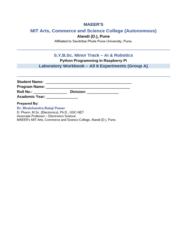 RPi Lab Manual All8 | PDF | Raspberry Pi | Bluetooth