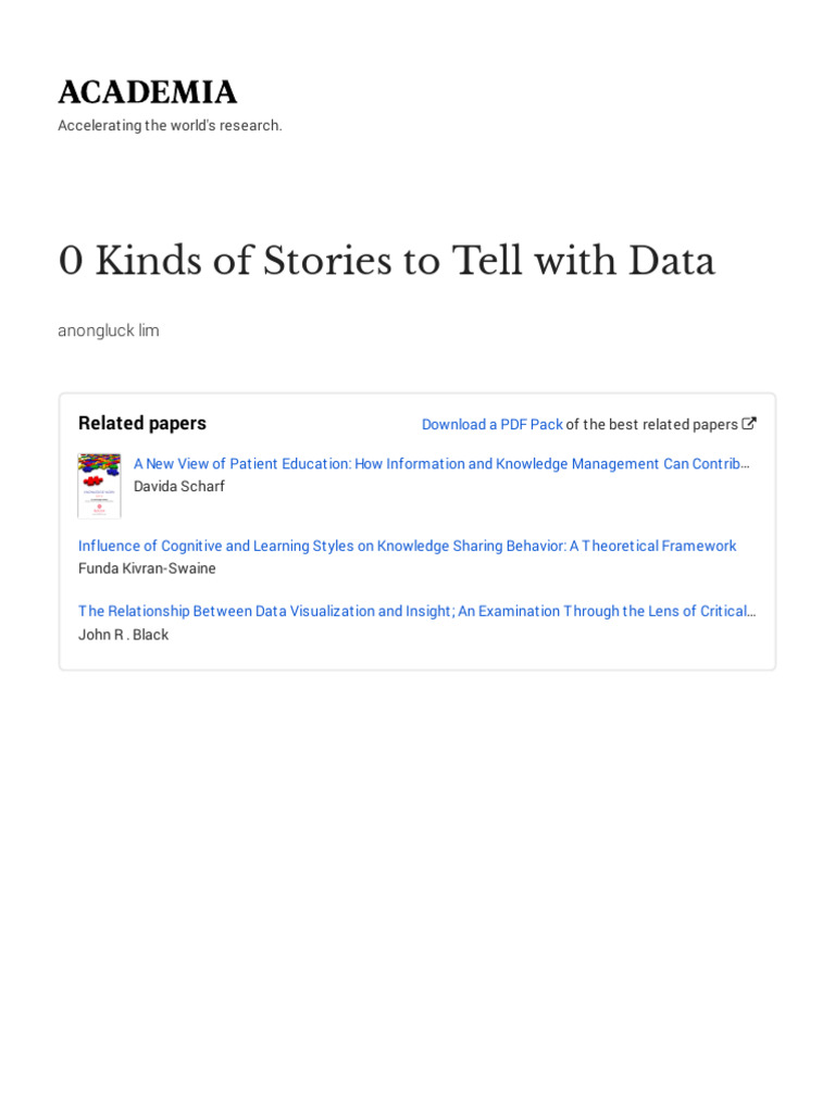 10 Kinds of Stories to Tell With Data-with-cover-page-V2 | PDF ...