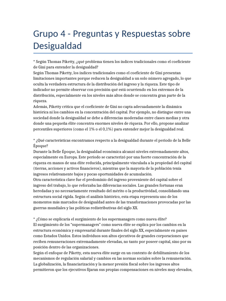 Grupo 4 Desigualdad | PDF | Desigualdad social | Discriminación y ...